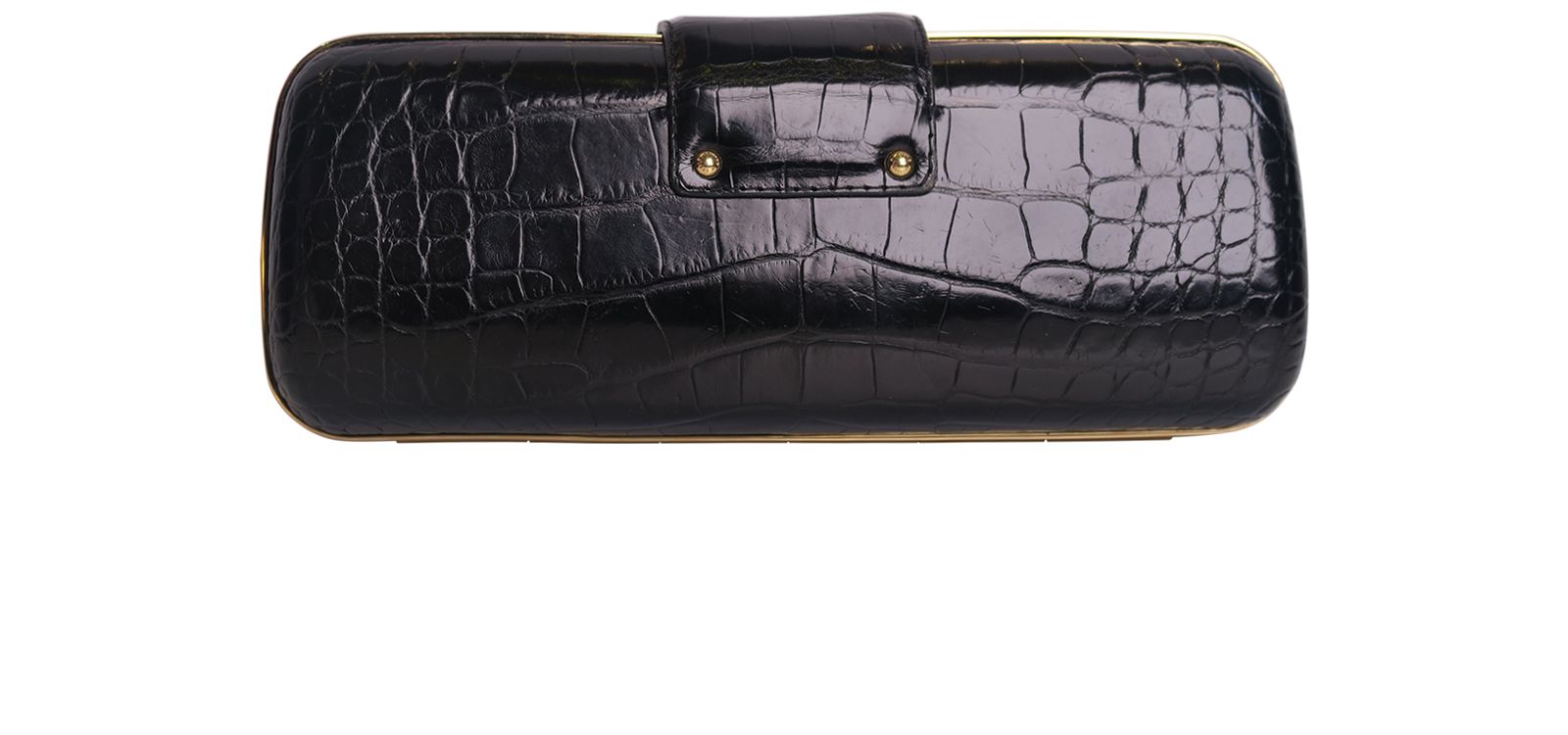 Louis Vuitton Black Crocodile Minaudiere Tresor Clutch – On Que Style