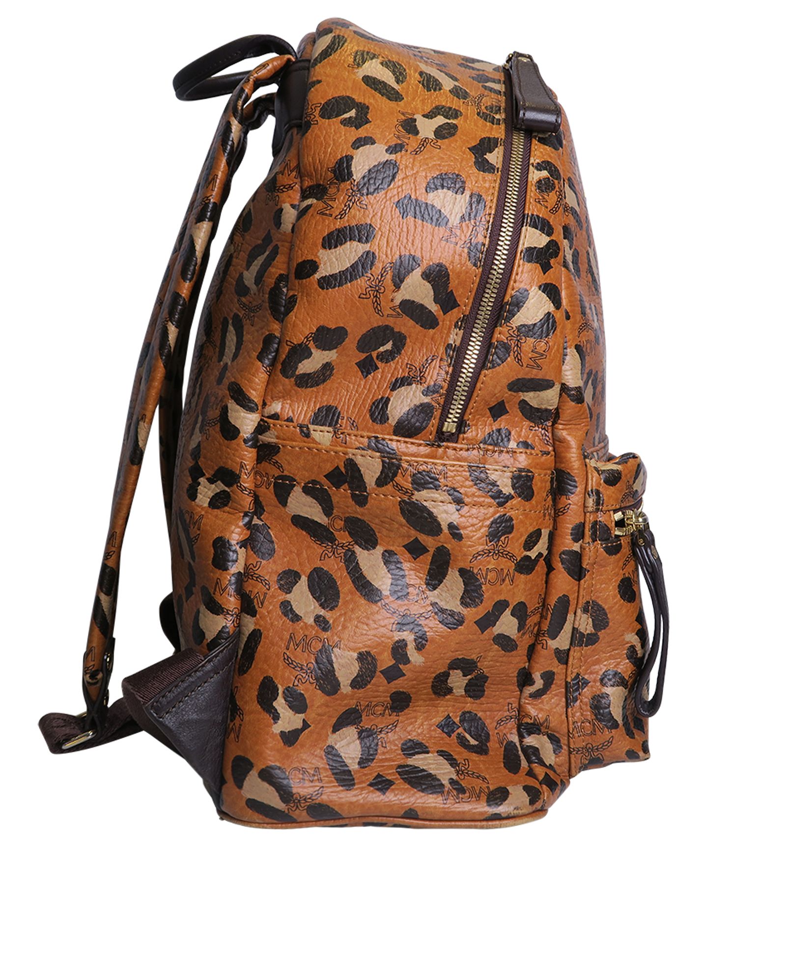 Brown Mochila Mcm Leopard Print Backpack, MCM Designer