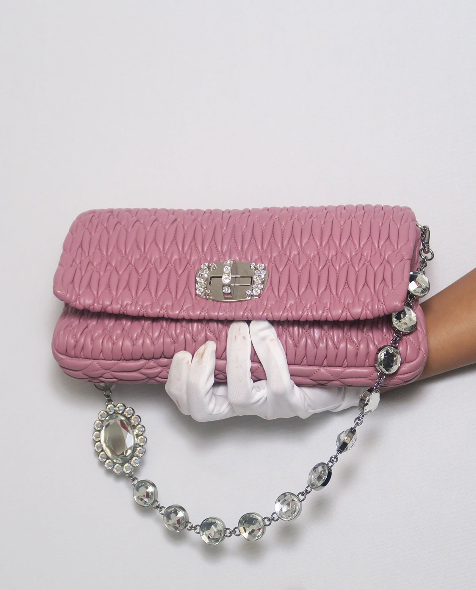 Pre-loved Crystal Bijou 3 Way Chain Shoulder Bag - £220
