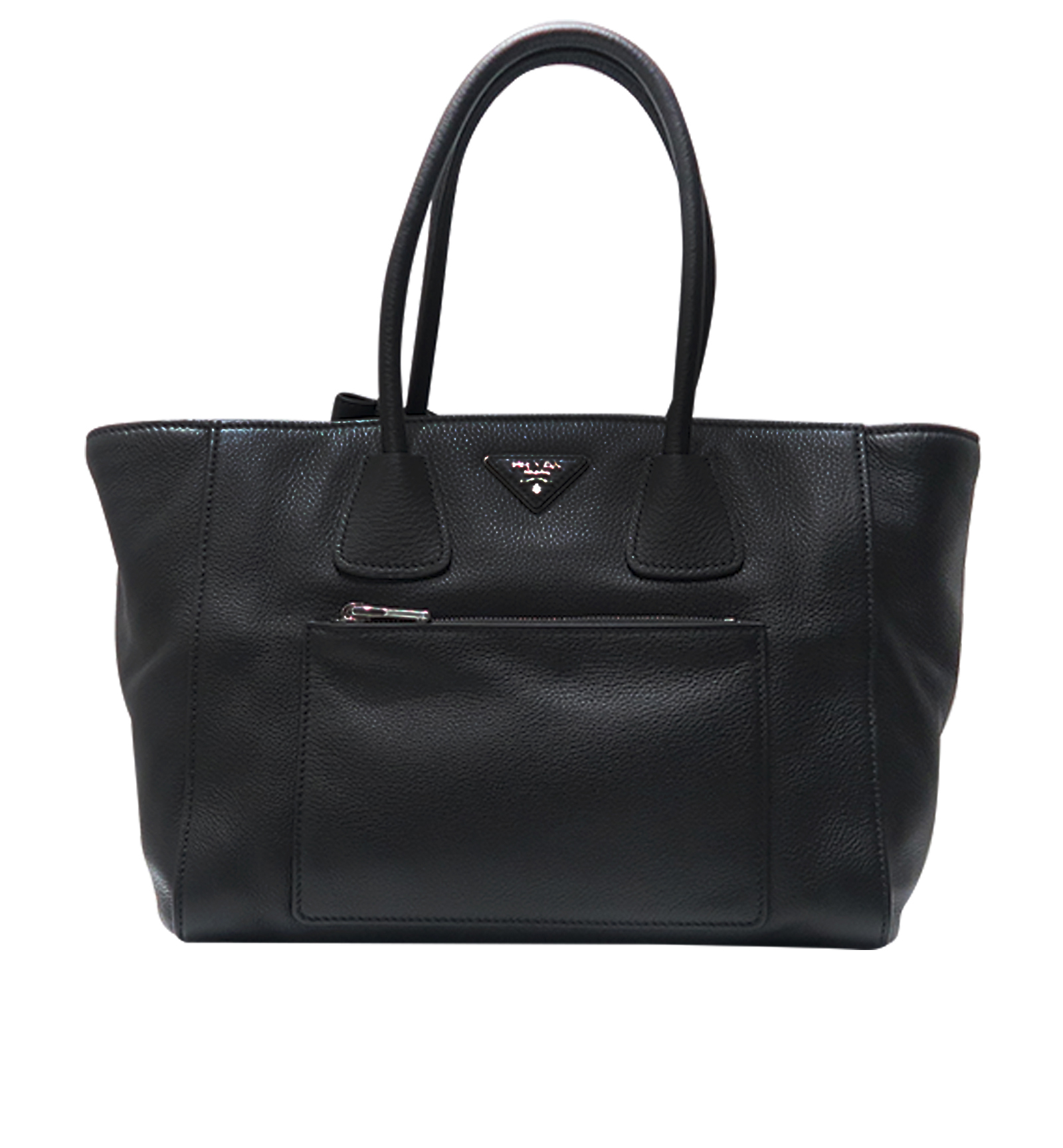 Prada Black Leather Vitello Phenix Tote Bag Prada