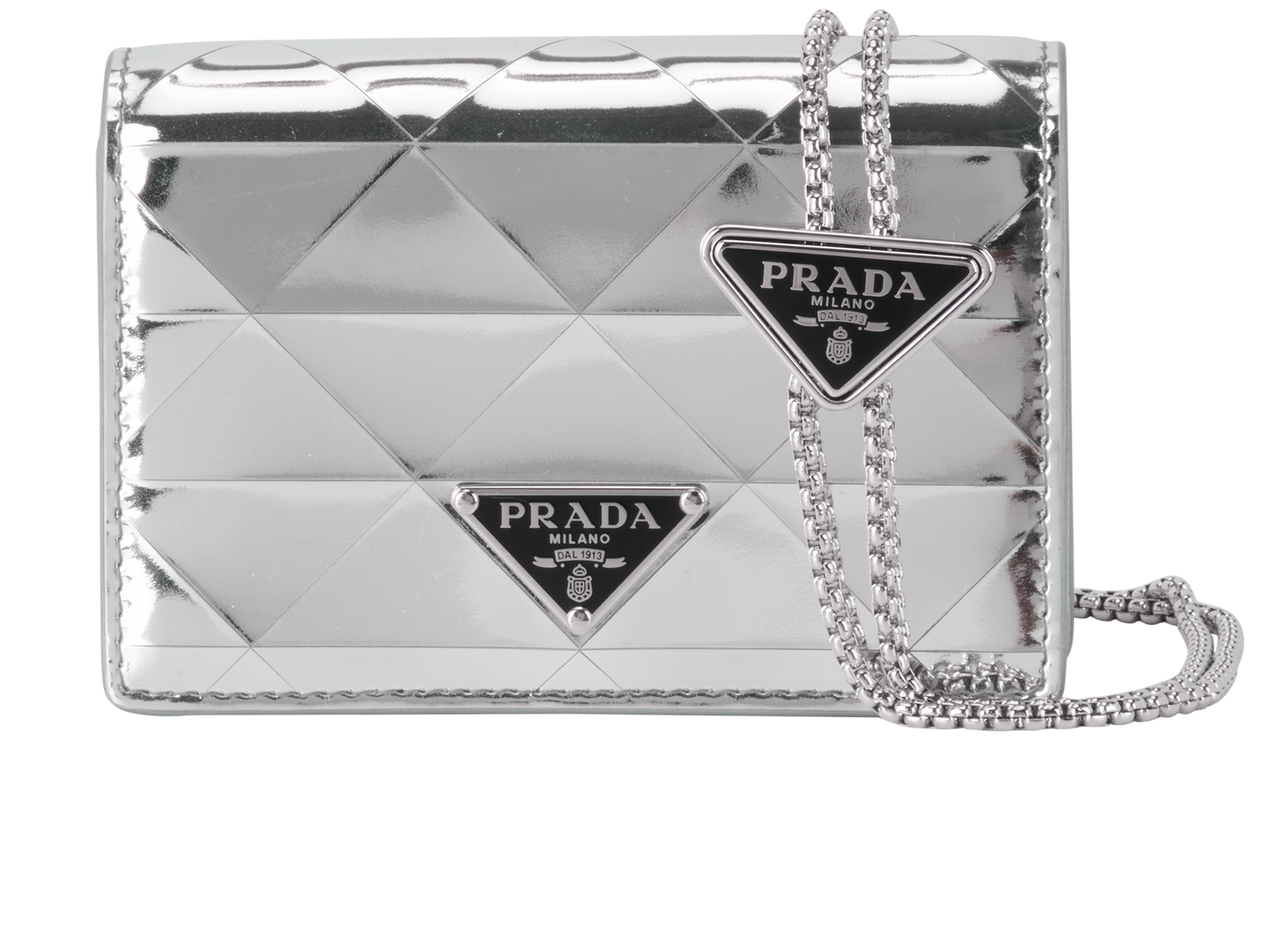Pre-loved Mini Triangle Wallet On Chain - £510