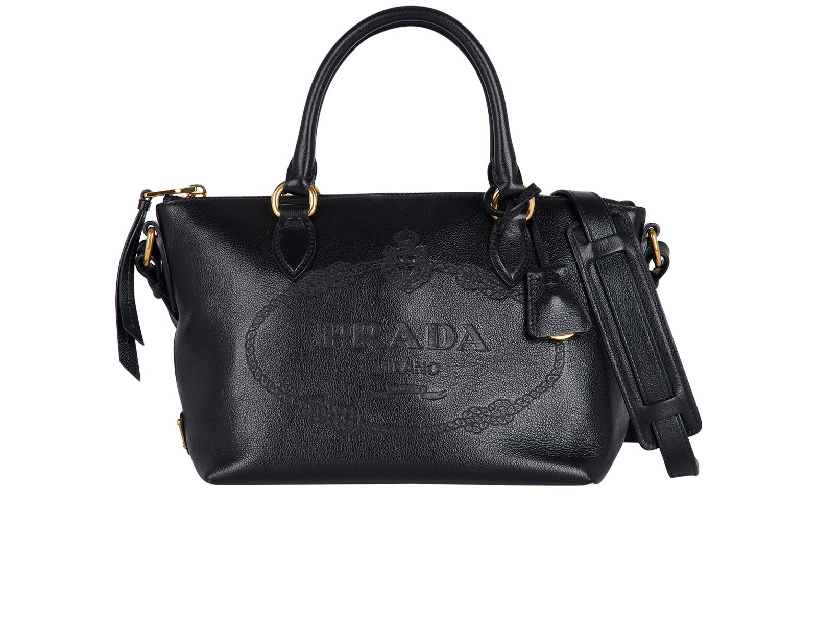 Prada Logo Embossed Mini Tote (SHG-36423) – LuxeDH