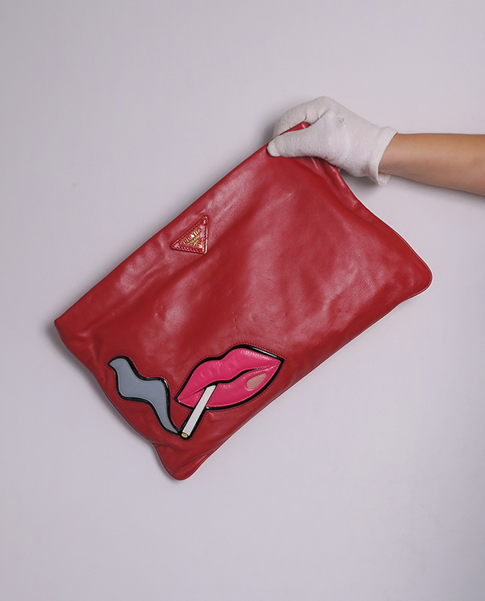 Smoking Lips Clutch, Prada Designer Exchange Buy Sell Exchange
