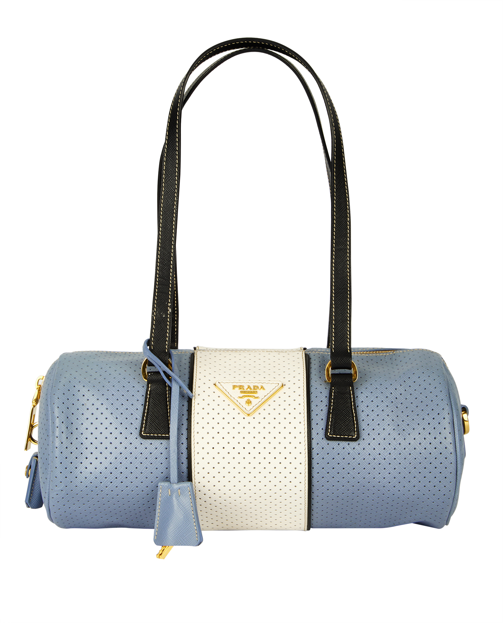Pre-loved Prada Perforated Bowling Bag - £110