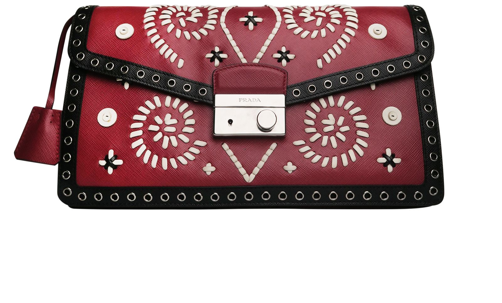 Prada Embroidered Eyelet Clutch, Prada - Designer Exchange | Buy Sell  Exchange