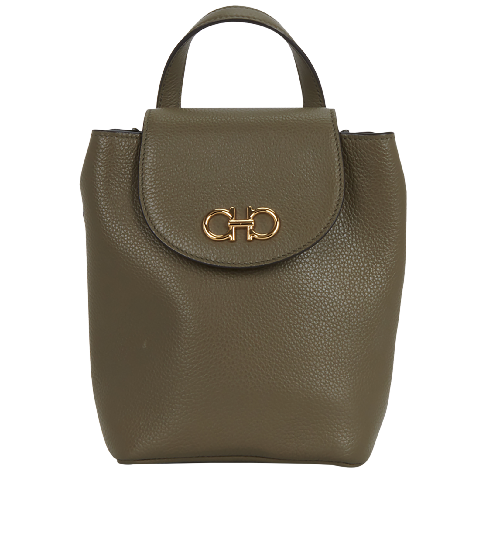 Salvatore Ferragamo Gancini Suede Yellow Suede Backpack Bag Salvatore Ferragamo Gancini Backpack Suede Yellow Gold Auth  main image 2