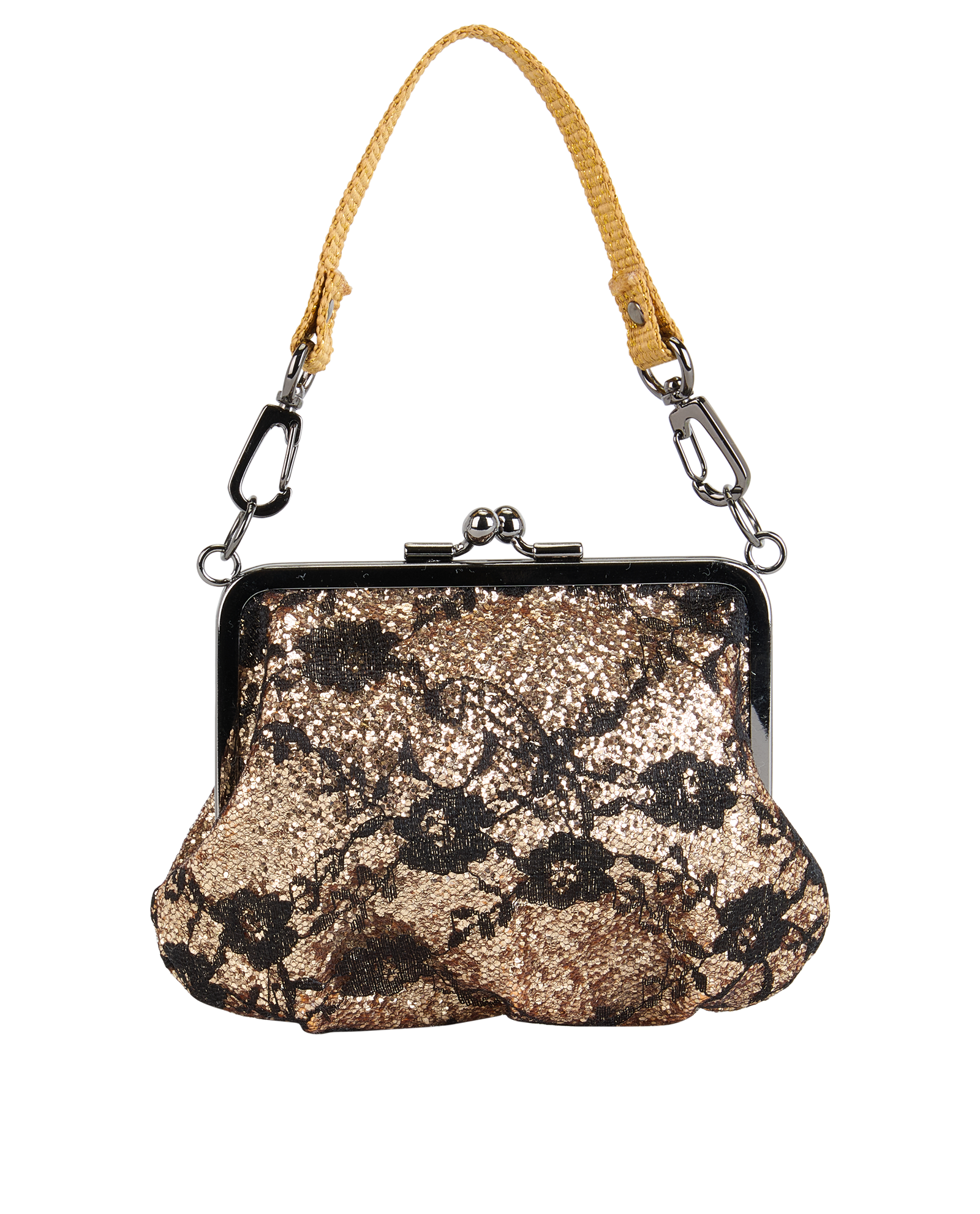 Pre-loved Mini Kiss Lock Glitter Clutch - £95