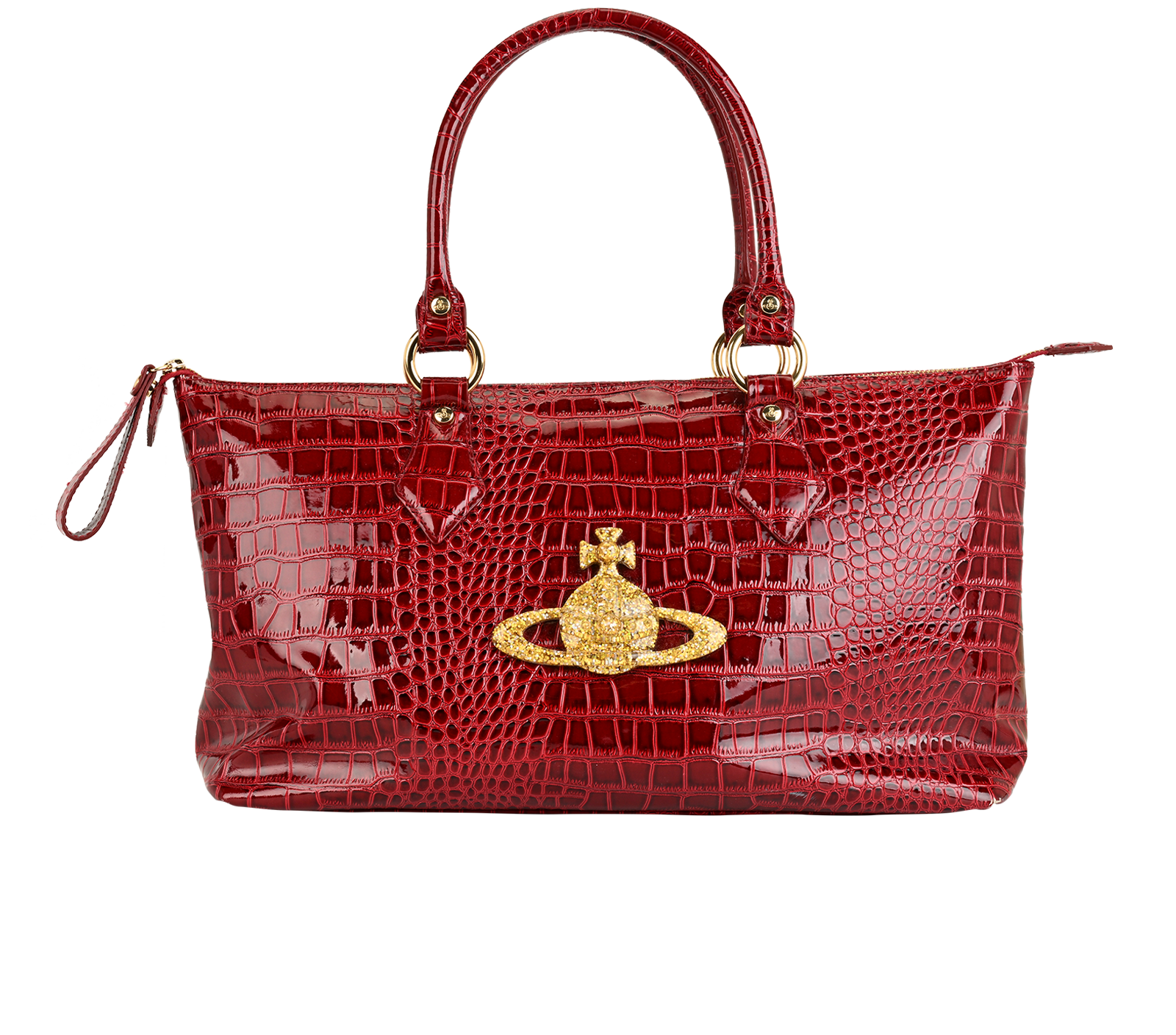 East West Croc Effect Shoulder Bag, Vivienne Westwood Designer