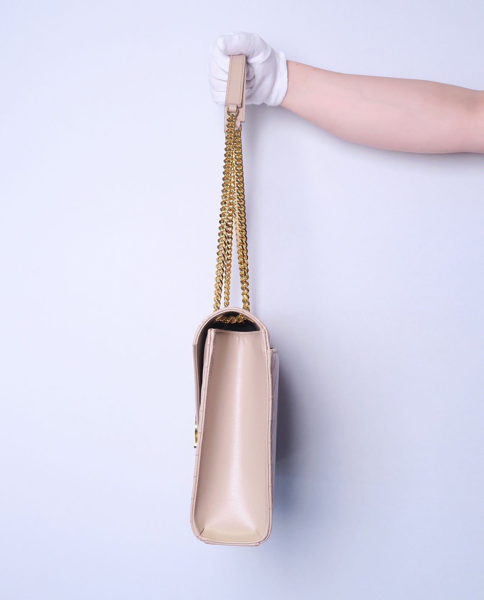 Saint Laurent Cream Envelope Crossbody Bag GHW - AGL1534