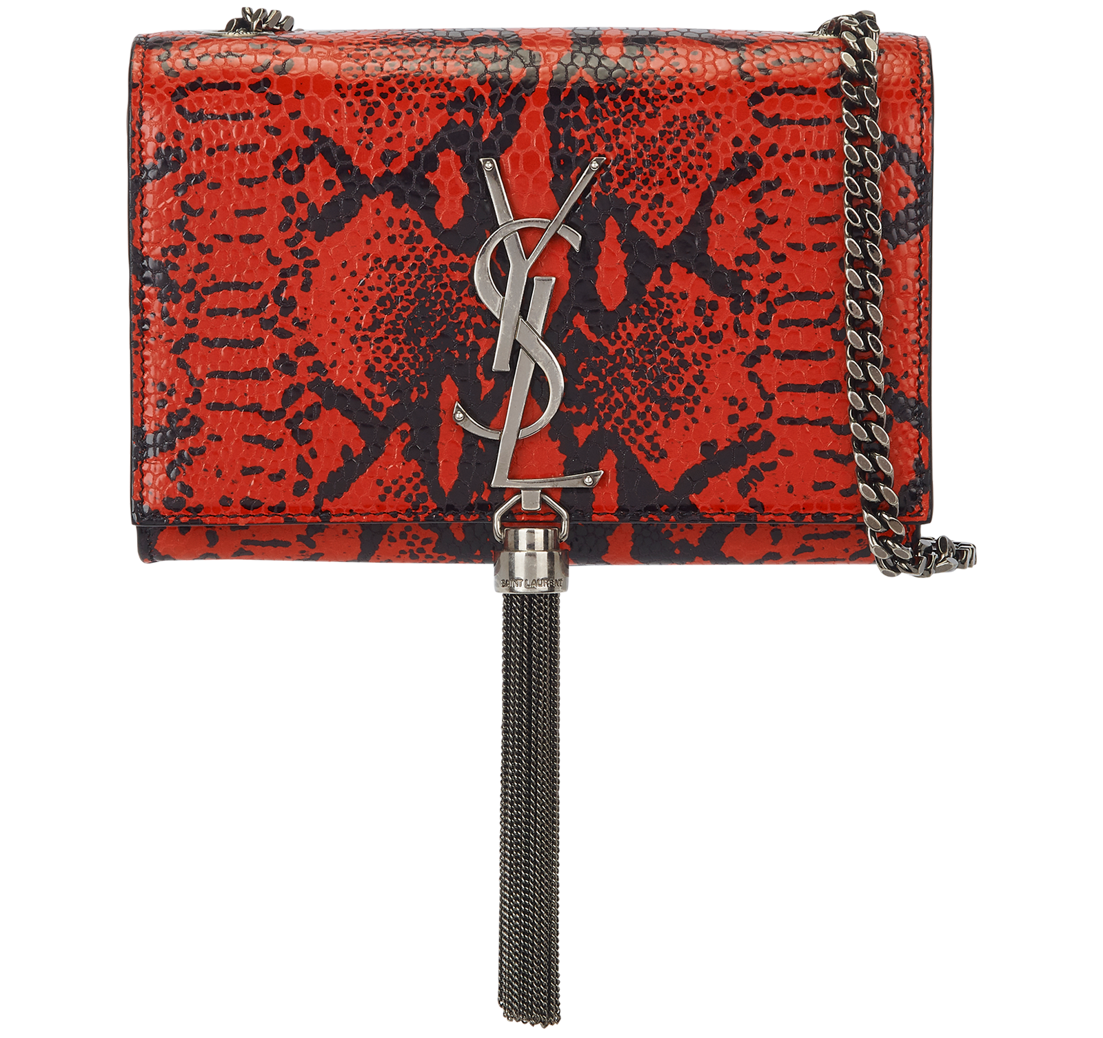 Snakeskin Print Kate Tassel Bag