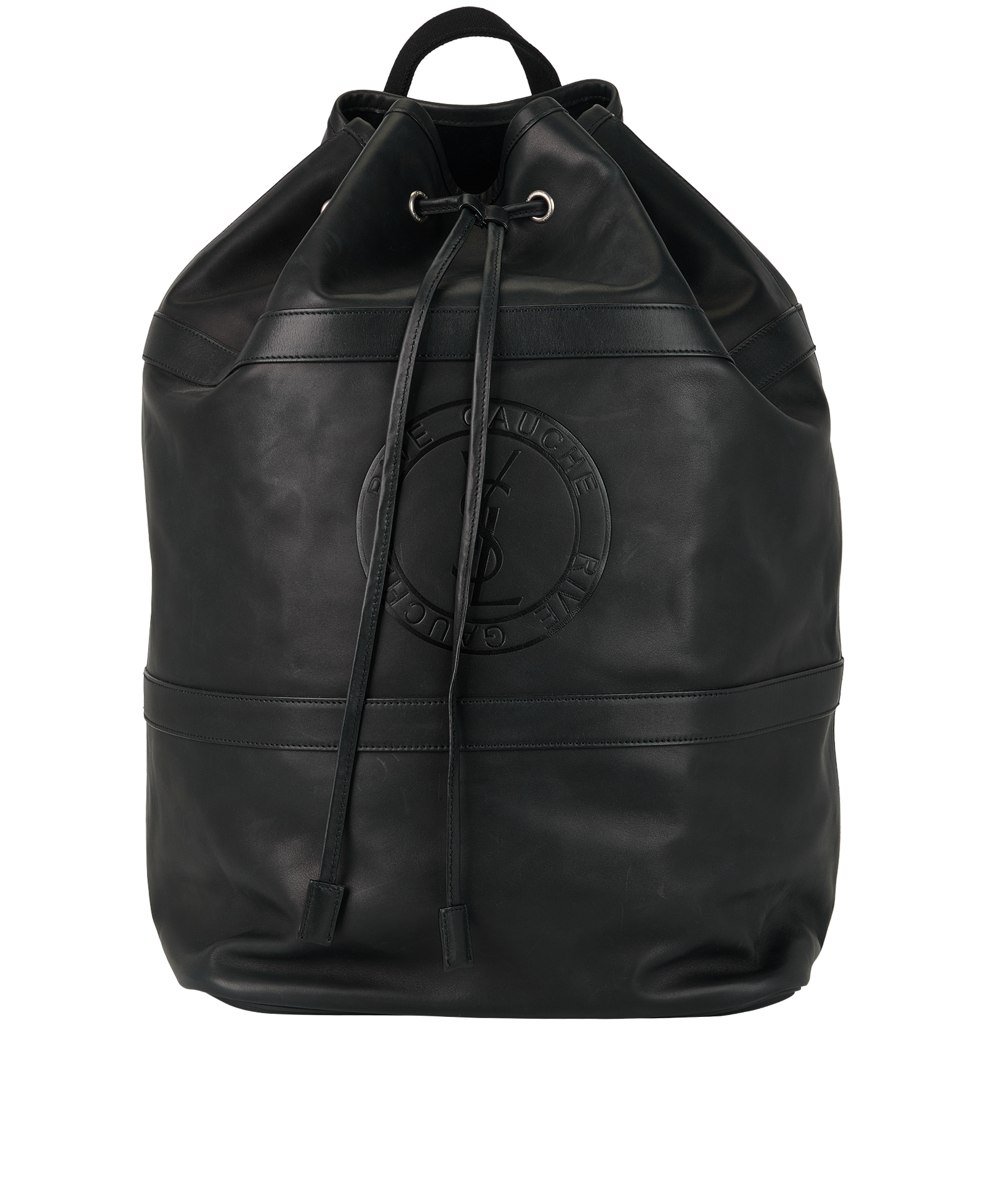 YSL Rive Gauche Leather Drawstring Tote Saint Laurent Rive Gauche 