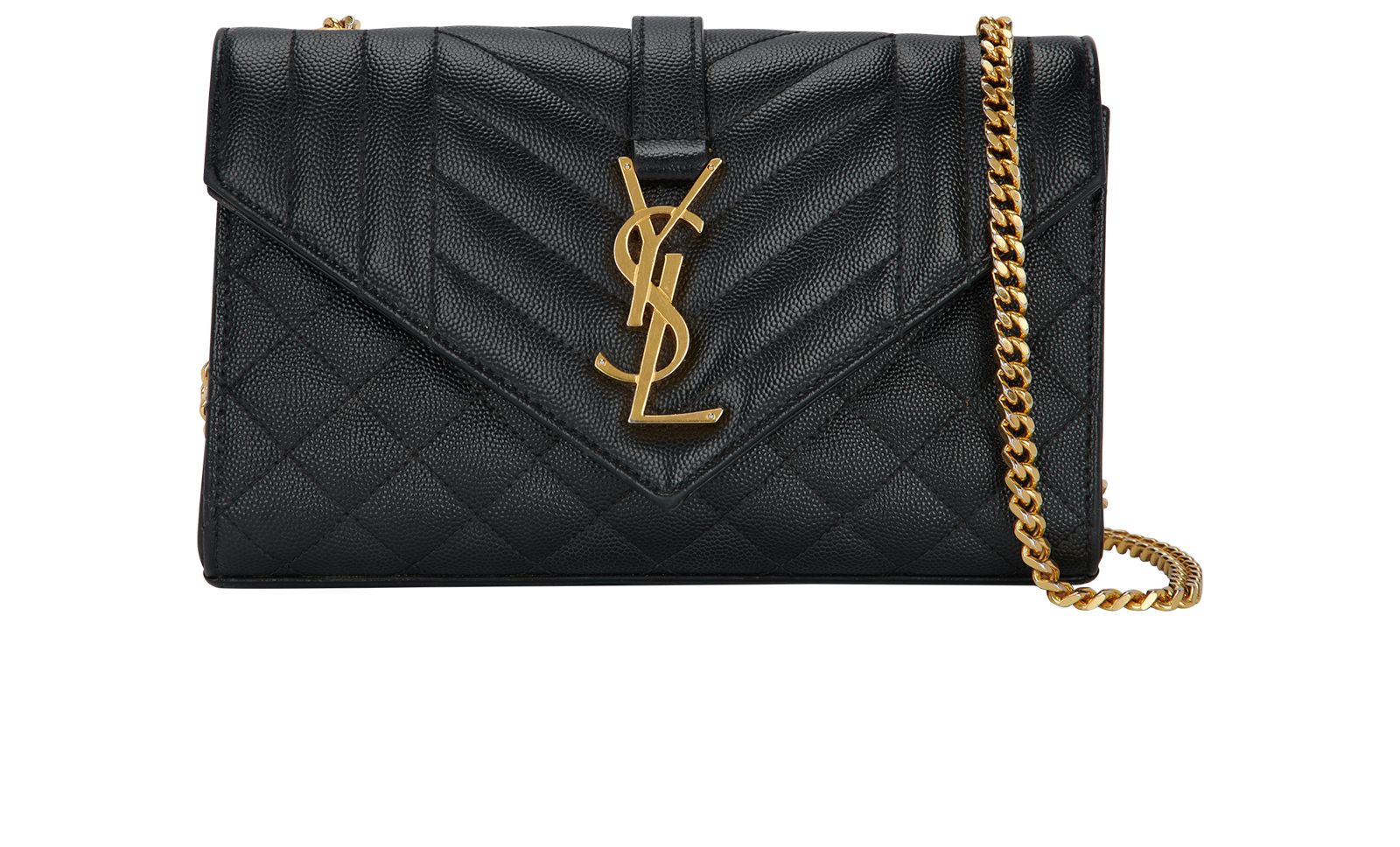 Saint Laurent Envelope Small Shoulder Bag In Gold