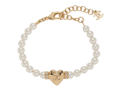 Chanel Heart Faux Pearl Bracelet, front view