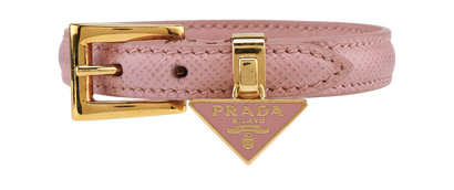 Prada Saffiano Bracelet, &pound;220, Jewellery, Pink, Leather, Front view