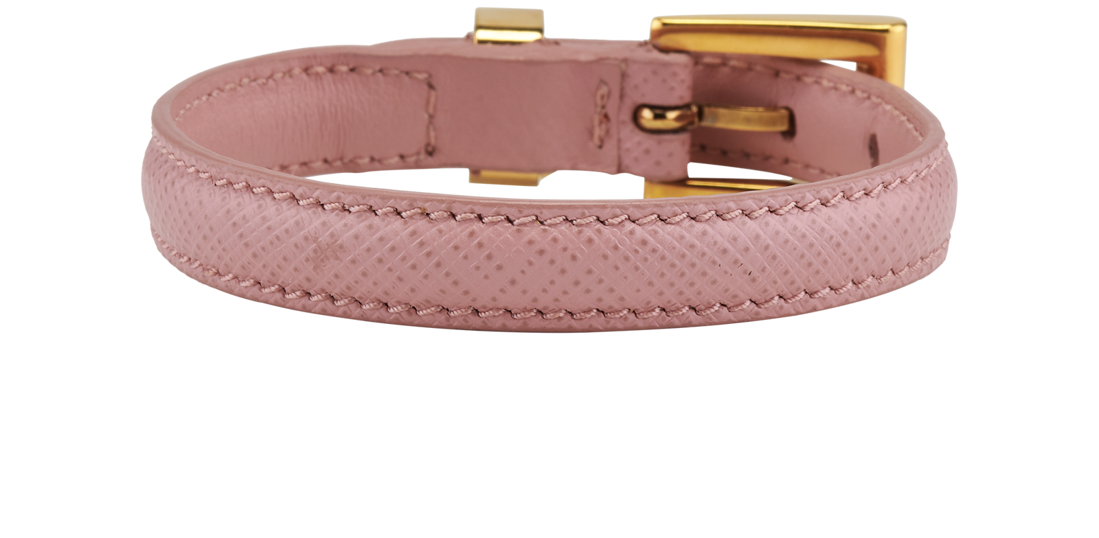 Prada Saffiano Bracelet, &pound;220, Jewellery, Pink, Leather, Back view
