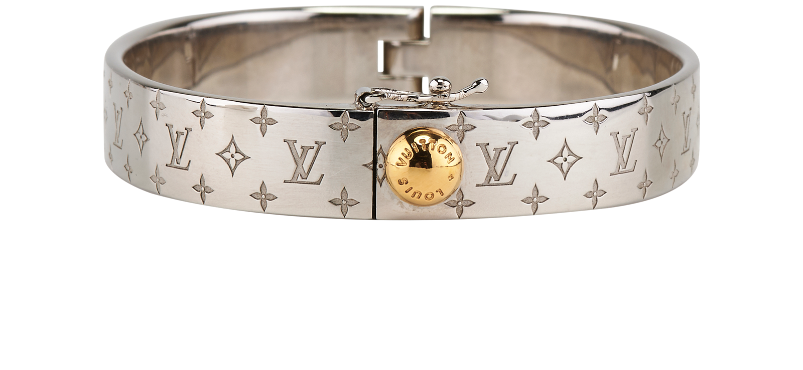 Louis Vuitton Nanogram Bangle, &pound;250, Jewellery, Silver, Silver, Side view