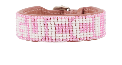 Gucci Beaded Logo Bracelet, &pound;150, Jewellery, Pink, Leather, Front view