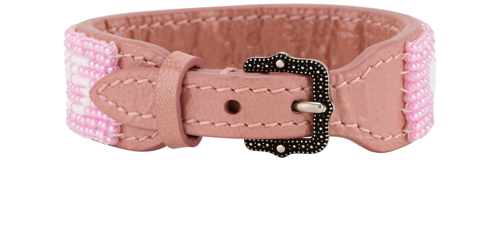 Gucci Beaded Logo Bracelet, &pound;150, Jewellery, Pink, Leather, Back view