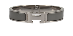 Hermes Clic H, Brass/Enamel, Grey/Silver, B, 3*