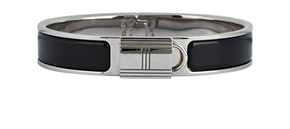 Hermes Clic Cadenas Bracelet, &pound;295, Jewellery, Black/Silver, Brass/Enamel Coated Ceramic, Front view