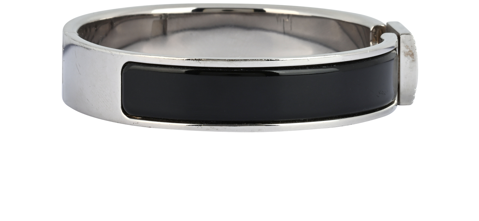 Hermes Clic Cadenas Bracelet, &pound;295, Jewellery, Black/Silver, Brass/Enamel Coated Ceramic, Side view