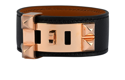 Hermes Collier De Chien 24, &pound;450, Jewellery, Black, Pony / Calfskin, Front view