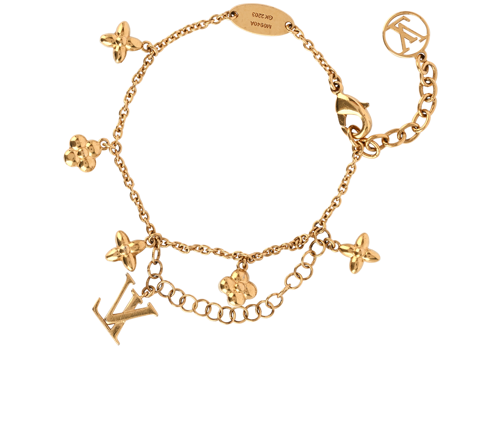 Louis Vuitton LV Floragram Bracelet, &pound;250, Jewellery, Gold, Brass, Back view