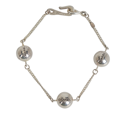 Chanel Beaded Chain Bracelet, &pound;350, Jewellery, Silver, Silver, Front view