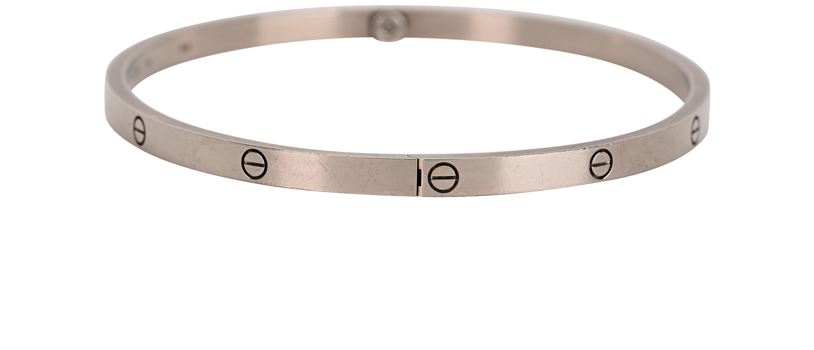 Cartier Small Love Bracelet, &pound;3,500, Jewellery, Silver, White Gold, Side view