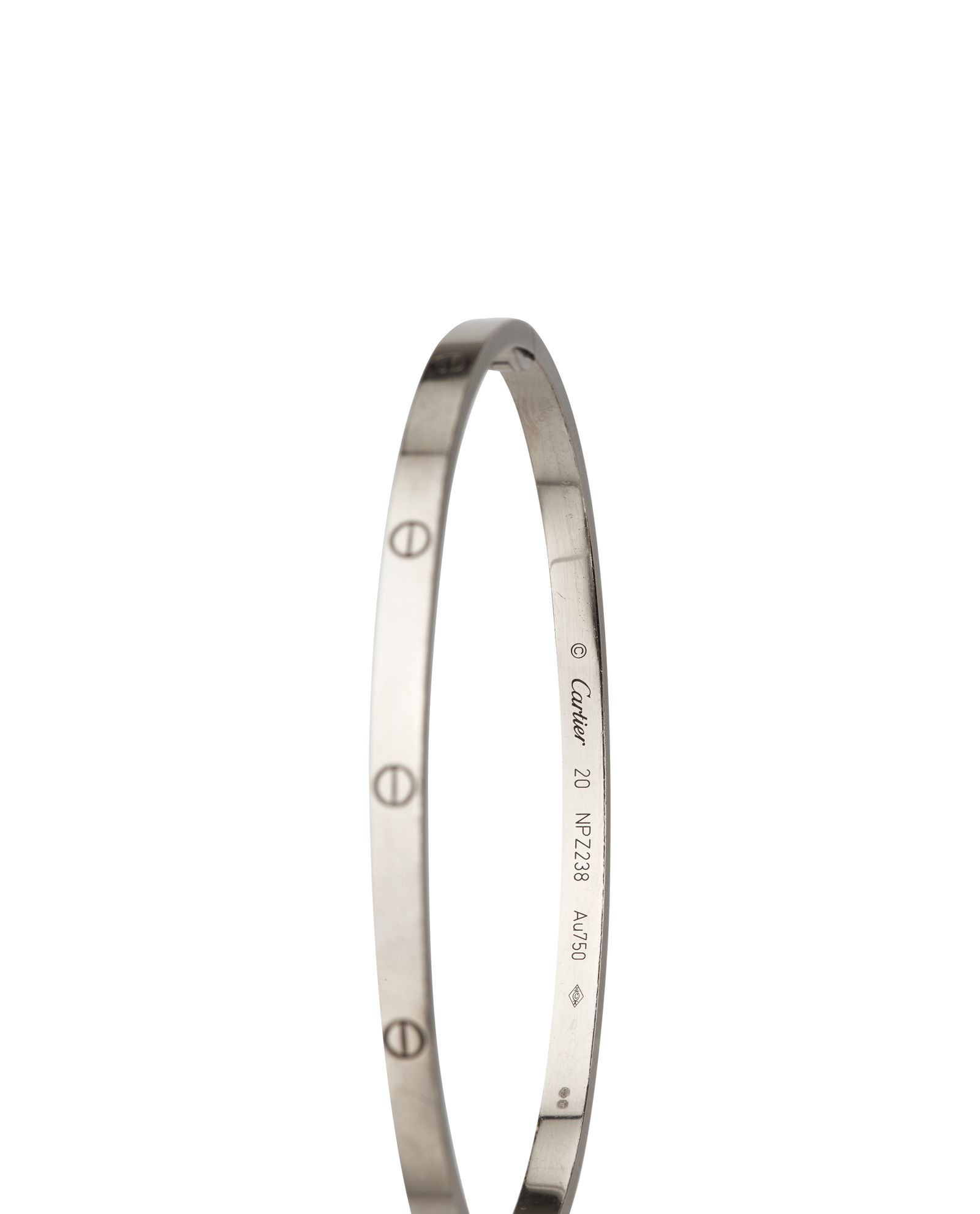 Cartier Small Love Bracelet, &pound;3,500, Jewellery, Silver, White Gold, Other view