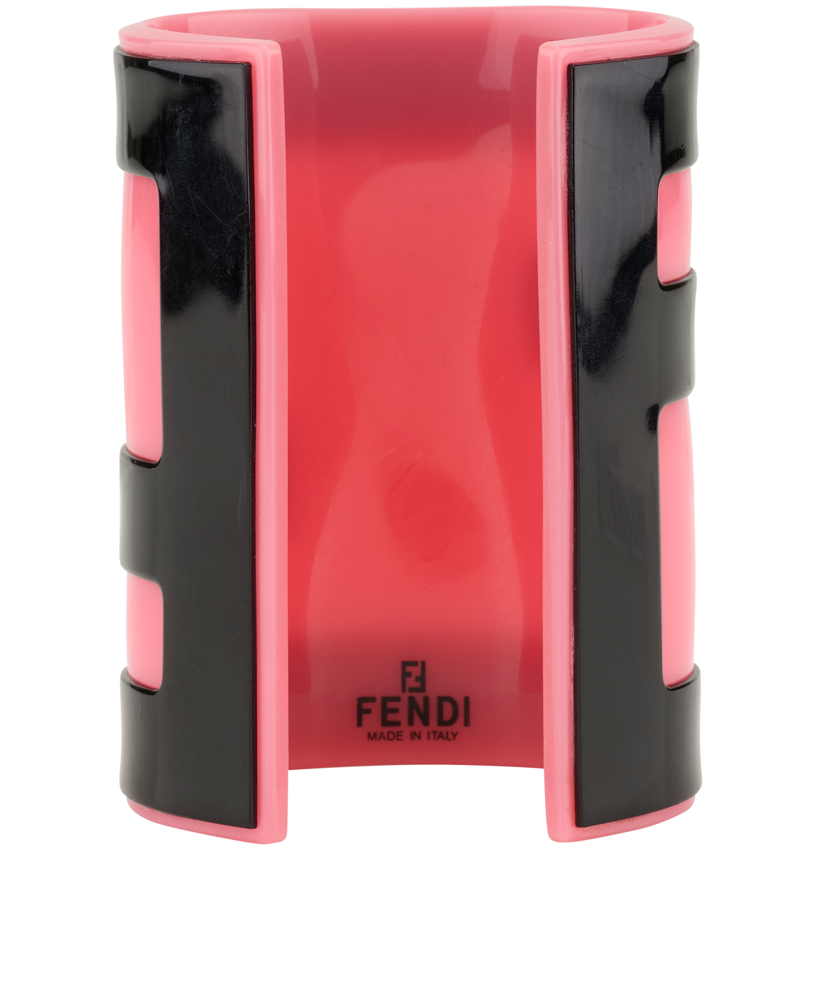 Fendi FF Cuff, &pound;150, Jewellery, Black/Pink, Acetate, Back view