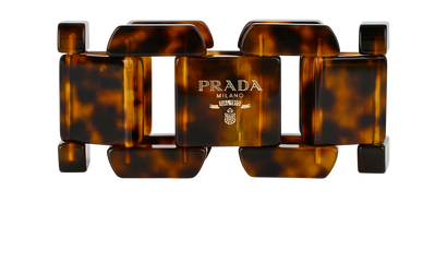 Prada Logo Bracelet, &pound;295, Jewellery, Brown, Acrylic Plastic, Front view