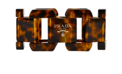 Prada Logo Bracelet, Plexiglass, Tortoiseshell, Sz M, B/DB, 3*
