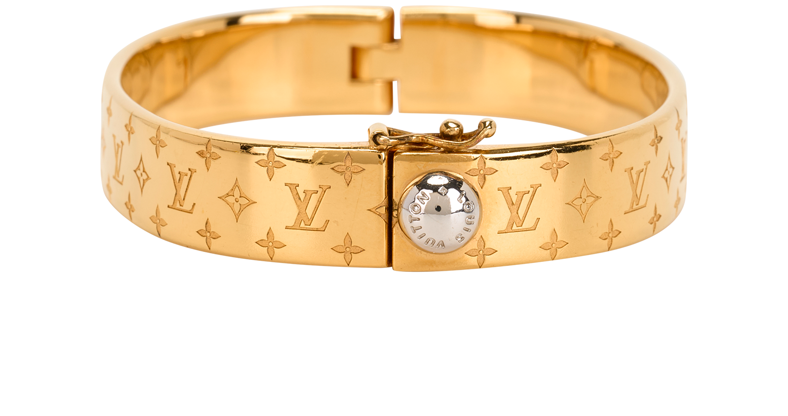 Louis Vuitton Monogram Bracelet, &pound;295, Jewellery, Gold, Brass, Side view