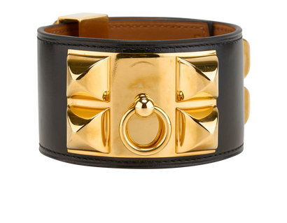 Hermes Collier De Chien Bracelet, &pound;350, Jewellery, Black, Leather, Front view