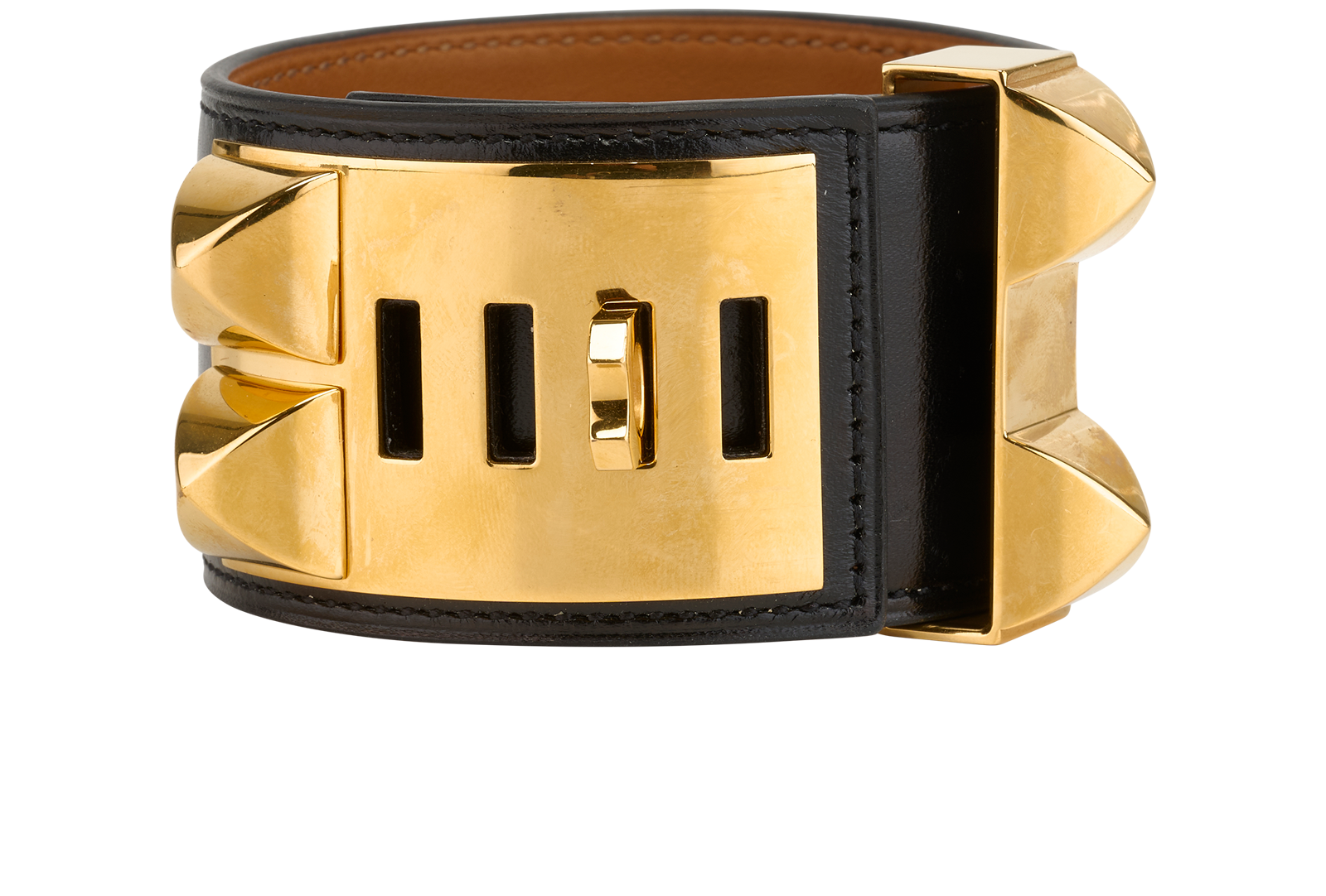Hermes Collier De Chien Bracelet, &pound;350, Jewellery, Black, Leather, Back view