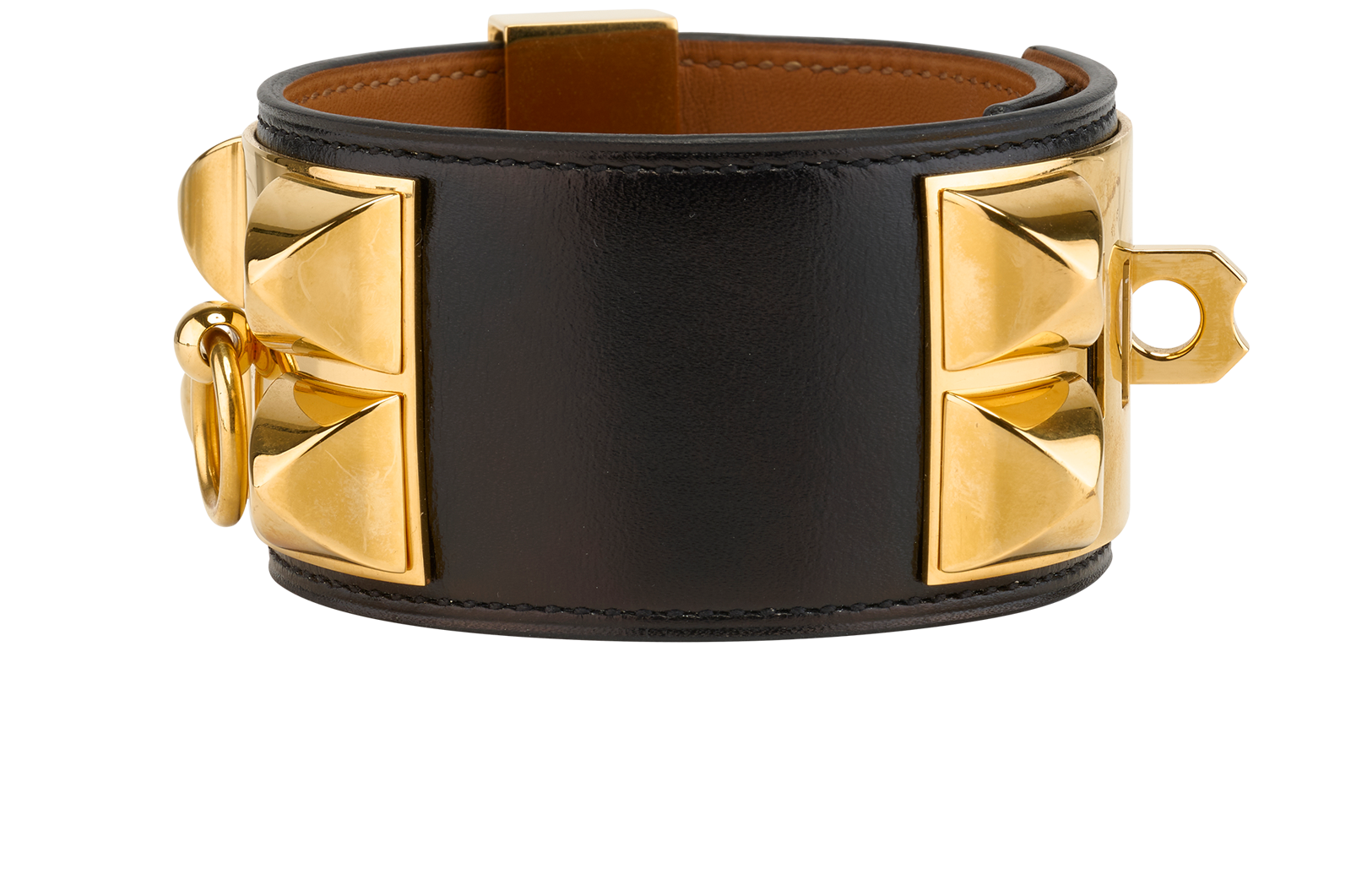 Hermes Collier De Chien Bracelet, &pound;350, Jewellery, Black, Leather, Bottom view