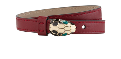 Bulgari Serpenti Forever Bracelet, &pound;275, Jewellery, Red, Leather, Front view