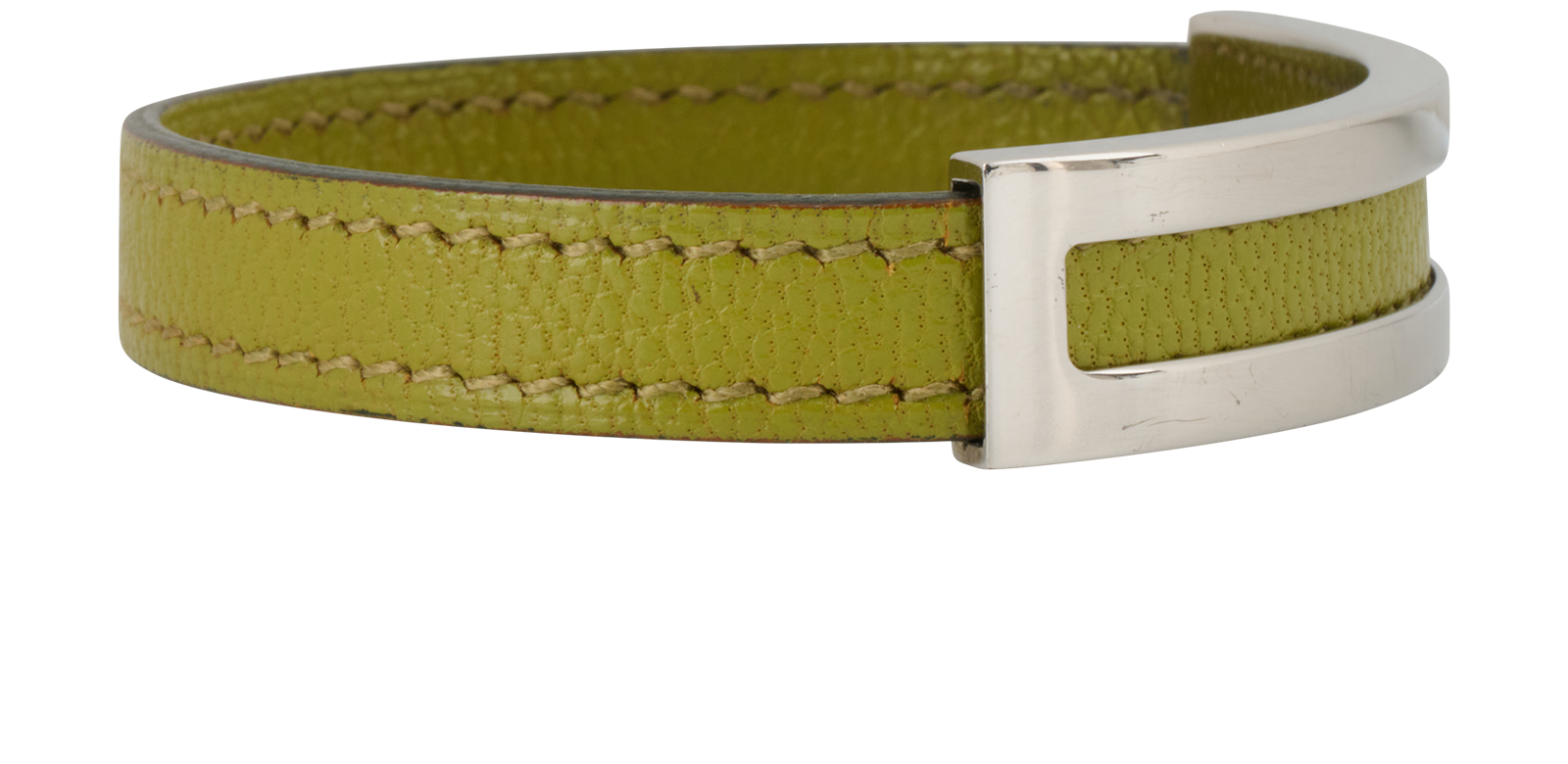 Hermes Pousse Pousse Bracelet, &pound;195, Jewellery, Green, Leather, Side view