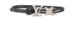 Louis Vuitton Bloom Strass Bracelet, Brass/Fabric, Blk, MIS, B/DB, 3*