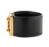 Louis Vuitton S-Lock Cuff, &pound;275, Jewellery, Black/Gold, Leather, Bottom view