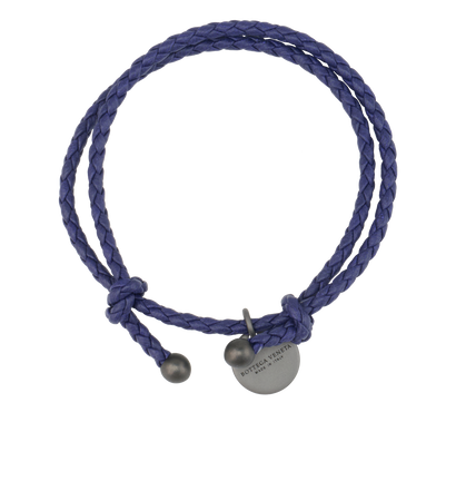 Bottega Veneta Braided Bracelet, &pound;150, Jewellery, Purple, Leather, Front view