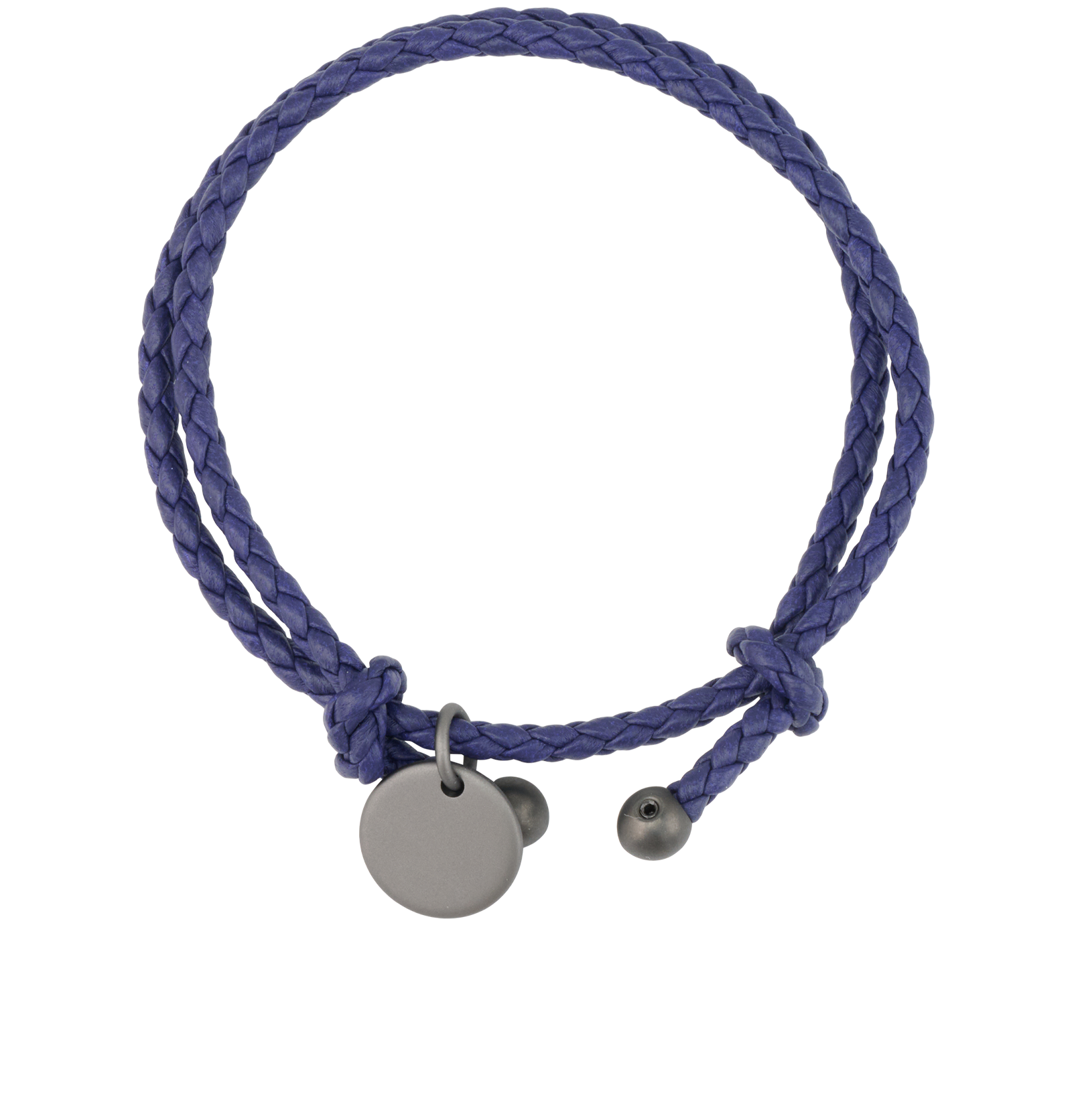 Bottega Veneta Braided Bracelet, &pound;150, Jewellery, Purple, Leather, Back view