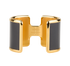 Hermes Olympe Cuff Bracelet, &pound;450, Jewellery, Black/Gold, Leather, Back view