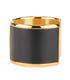 Hermes Olympe Cuff Bracelet, &pound;450, Jewellery, Black/Gold, Leather, Bottom view