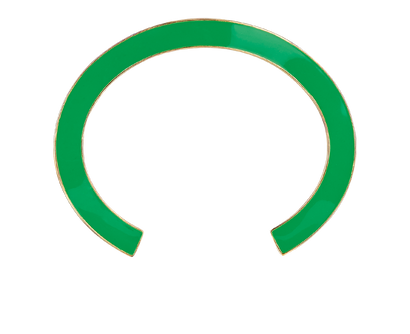 Bottega Veneta Cuff Bangle, &pound;175, Jewellery, Blue/Green, Enamel Coated Ceramic/Silver/White Gold Plated, Front view