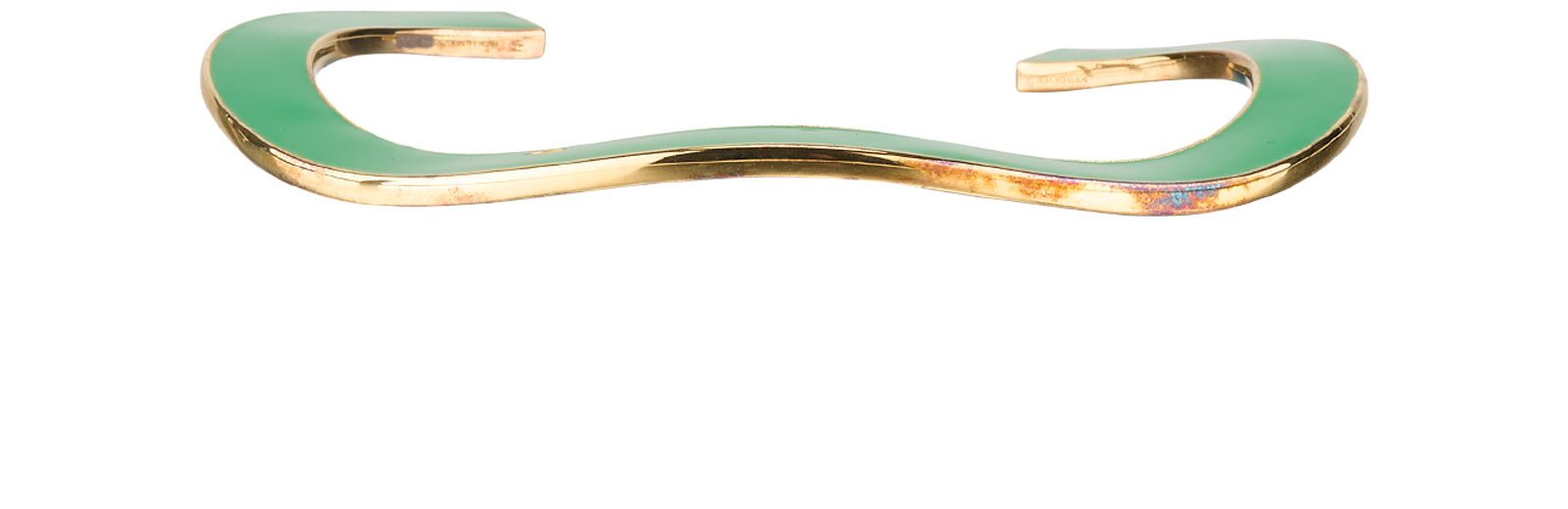 Bottega Veneta Cuff Bangle, &pound;175, Jewellery, Blue/Green, Enamel Coated Ceramic/Silver/White Gold Plated, Other view