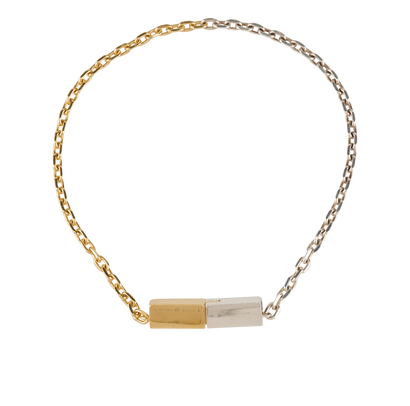 Bottega Veneta Joint Chain Bracelet, &pound;120, Jewellery, Gold/Silver, Sterling Silver/Yellow Gold Plated, Front view