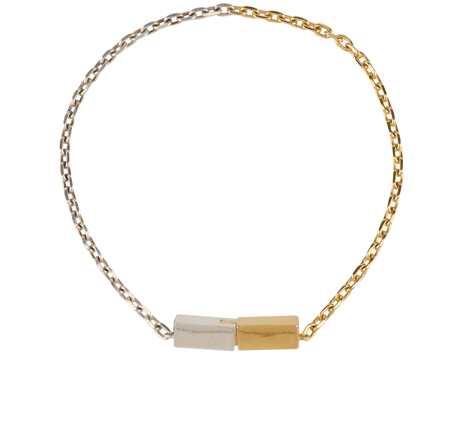 Bottega Veneta Joint Chain Bracelet, &pound;120, Jewellery, Gold/Silver, Sterling Silver/Yellow Gold Plated, Back view