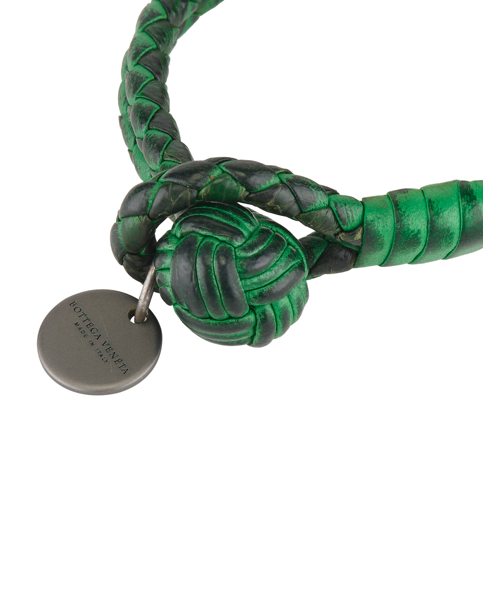 Bottega Veneta Wear-Effect Intrecciato Bracelet, &pound;50, Jewellery, Green, Leather, Other view